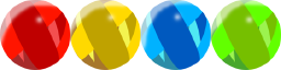 Color balls red yellow blue green